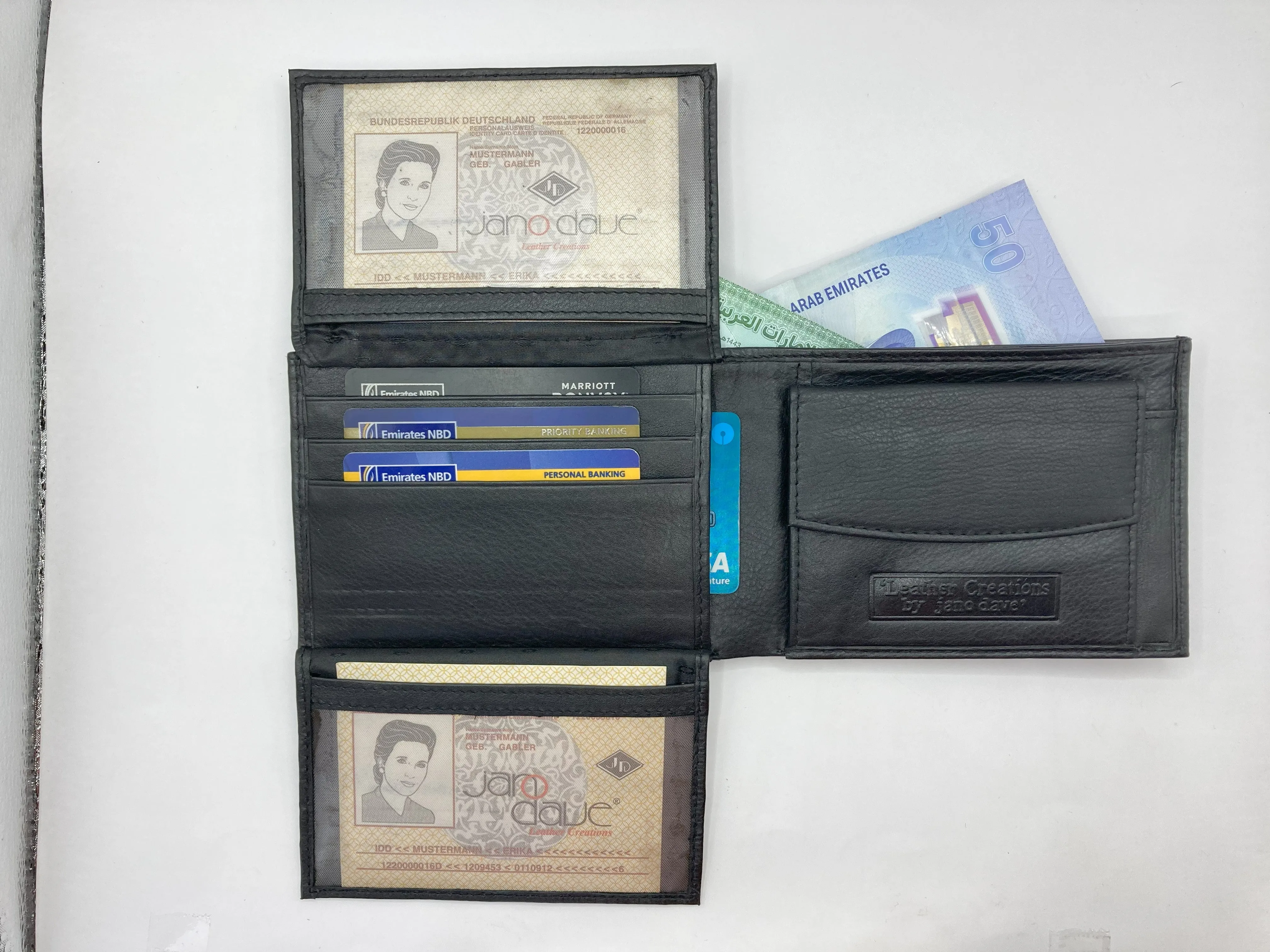 Top Grain Napa Leather Card & Coin Billfold Wallet # JD-1816