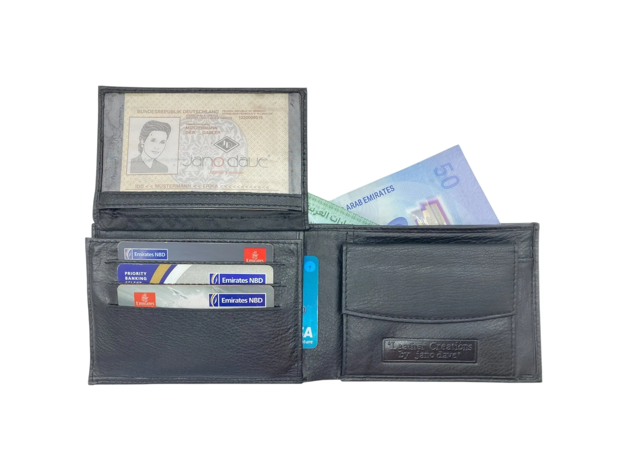 Top Grain Napa Leather Card & Coin Billfold Wallet # JD-1816