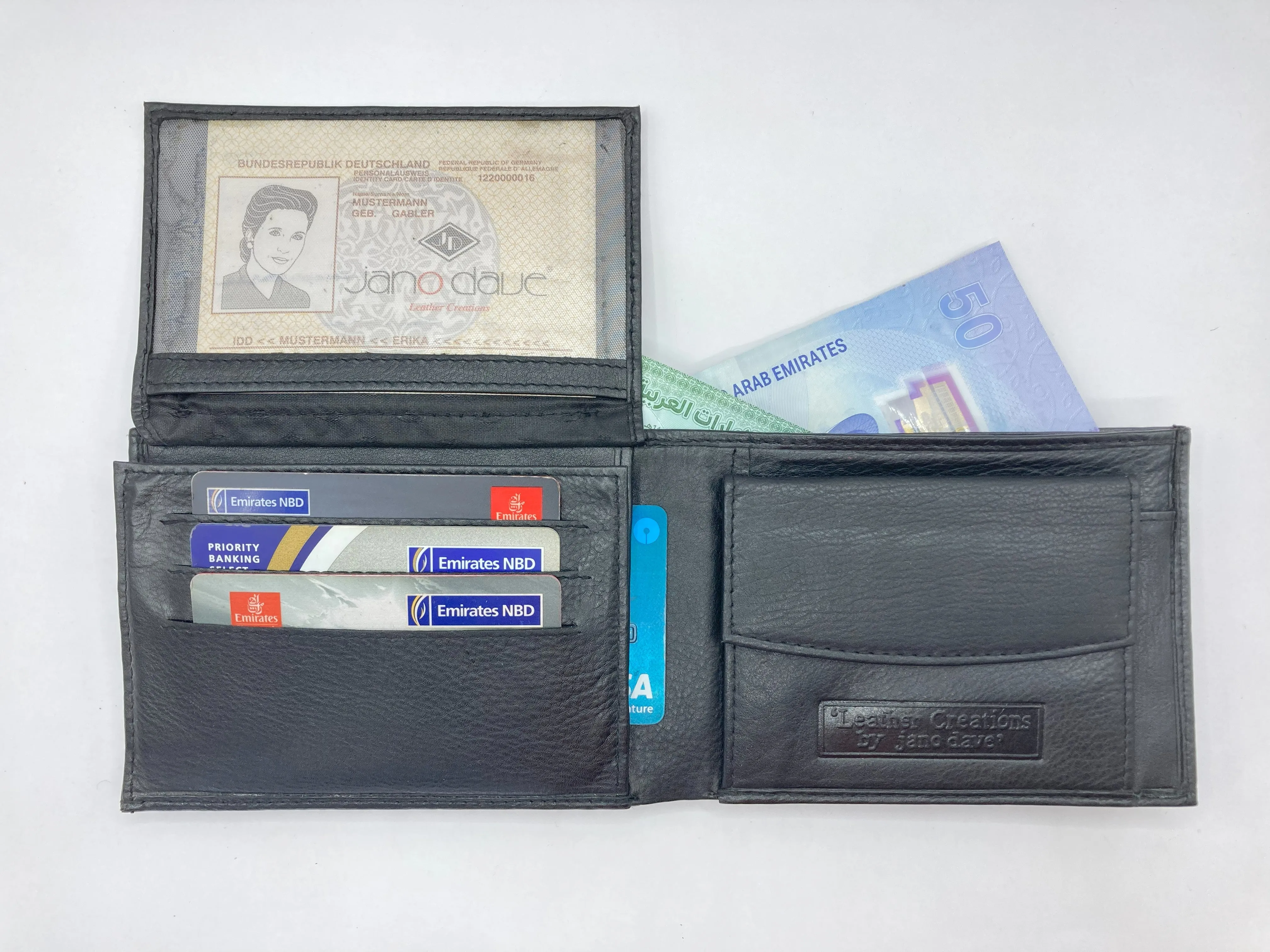 Top Grain Napa Leather Card & Coin Billfold Wallet # JD-1816