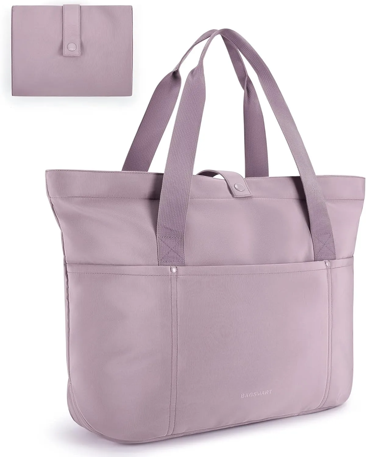 Tote Bag for Women, Foldable Tote Bag with Zipper Large Shoulder Bag Top Handle Handbag for Travel, Work