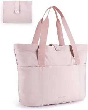 Tote Bag for Women, Foldable Tote Bag with Zipper Large Shoulder Bag Top Handle Handbag for Travel, Work