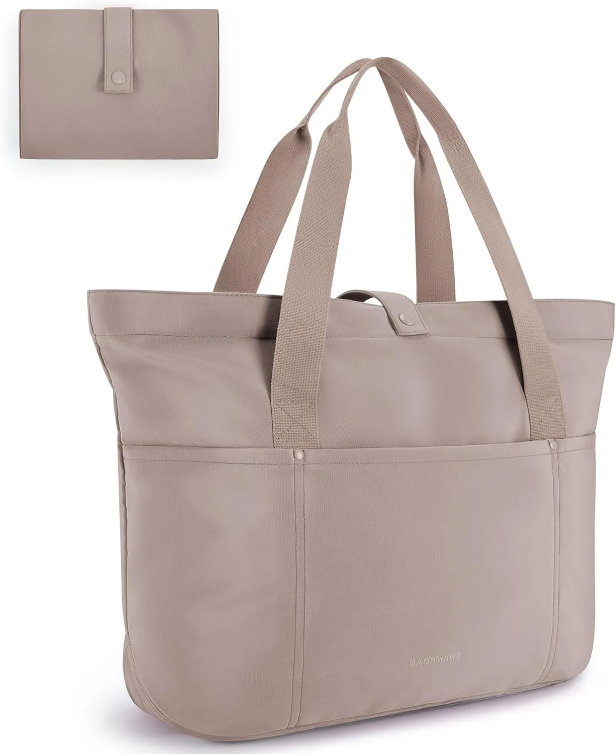Tote Bag for Women, Foldable Tote Bag with Zipper Large Shoulder Bag Top Handle Handbag for Travel, Work