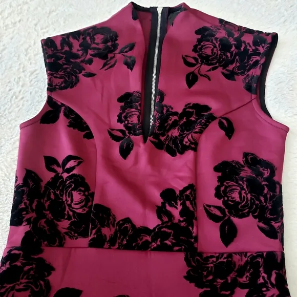 Trixxi Maroon Floral Cocktail Mini Dress, 1