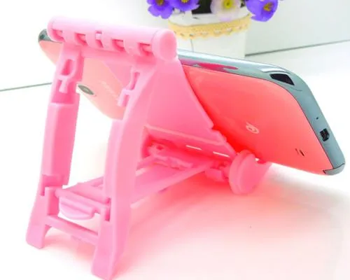 Universal Portable Folding Mobile Phone Stand Holder - Pink