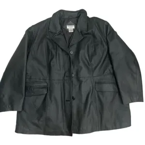 Venezia Vitale Women’s Black Geniune Leather Lined Coat Size CO