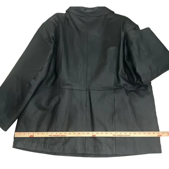 Venezia Vitale Women’s Black Geniune Leather Lined Coat Size CO