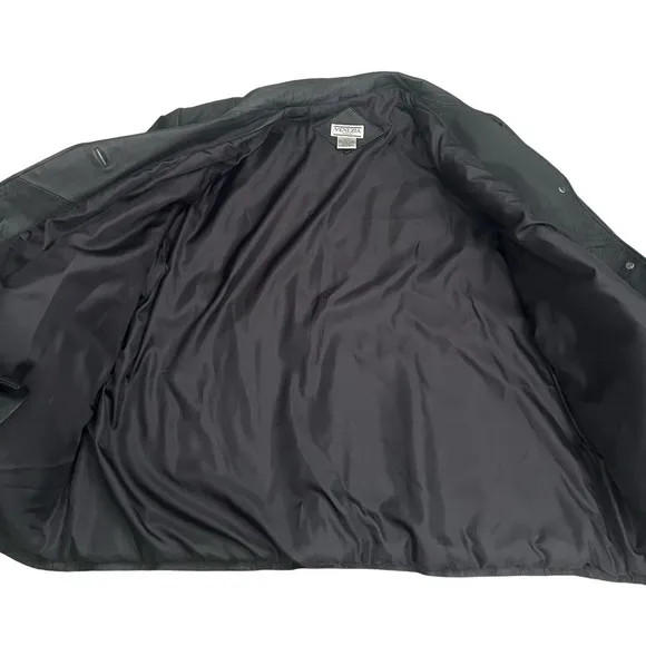 Venezia Vitale Women’s Black Geniune Leather Lined Coat Size CO