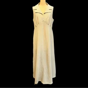 VINTAGE 60s 70s MOD gold metallic formal‎ evening gown cocktail dress long maxi