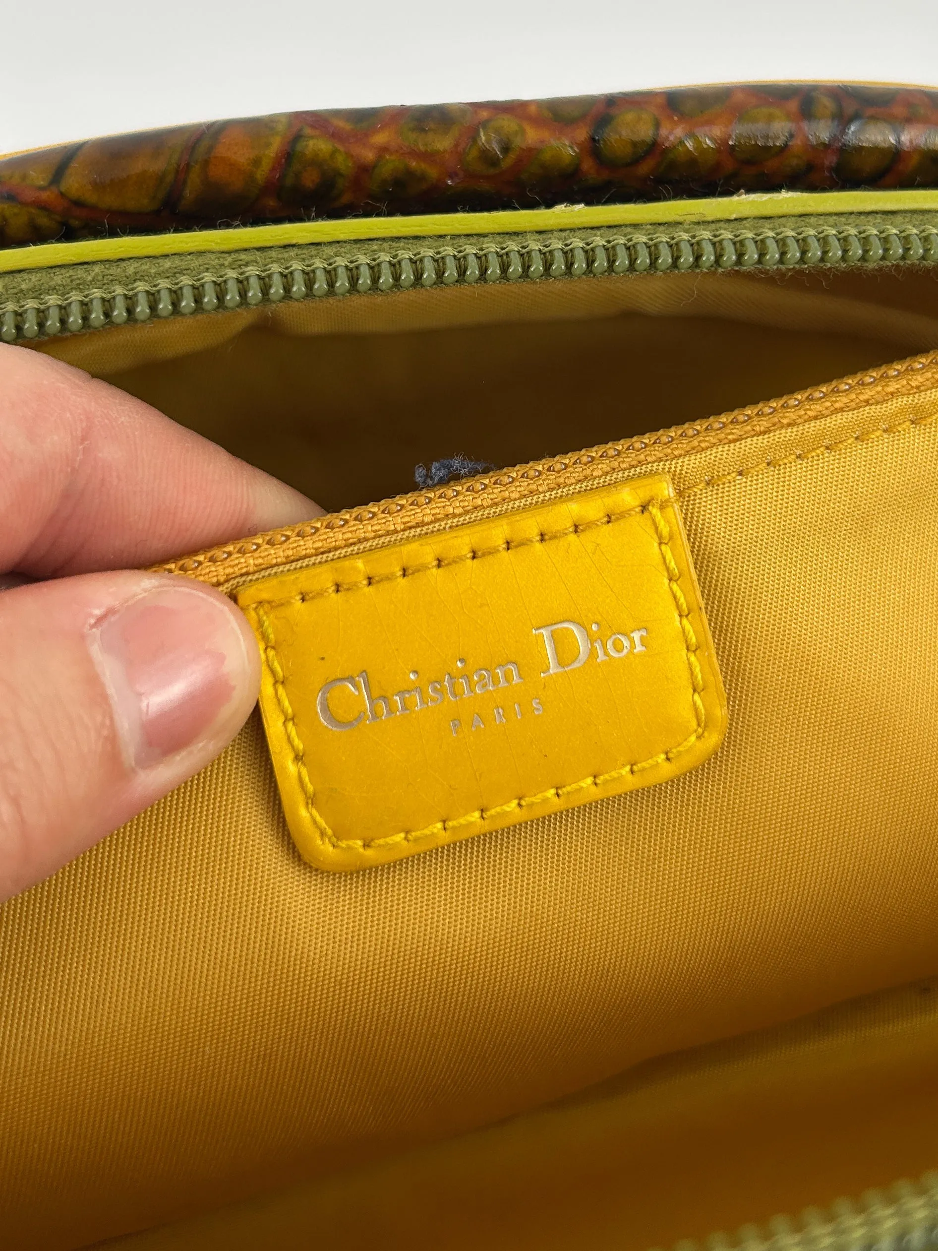 Vintage Christian Dior Embossed Patent Leather Handbag (2000)