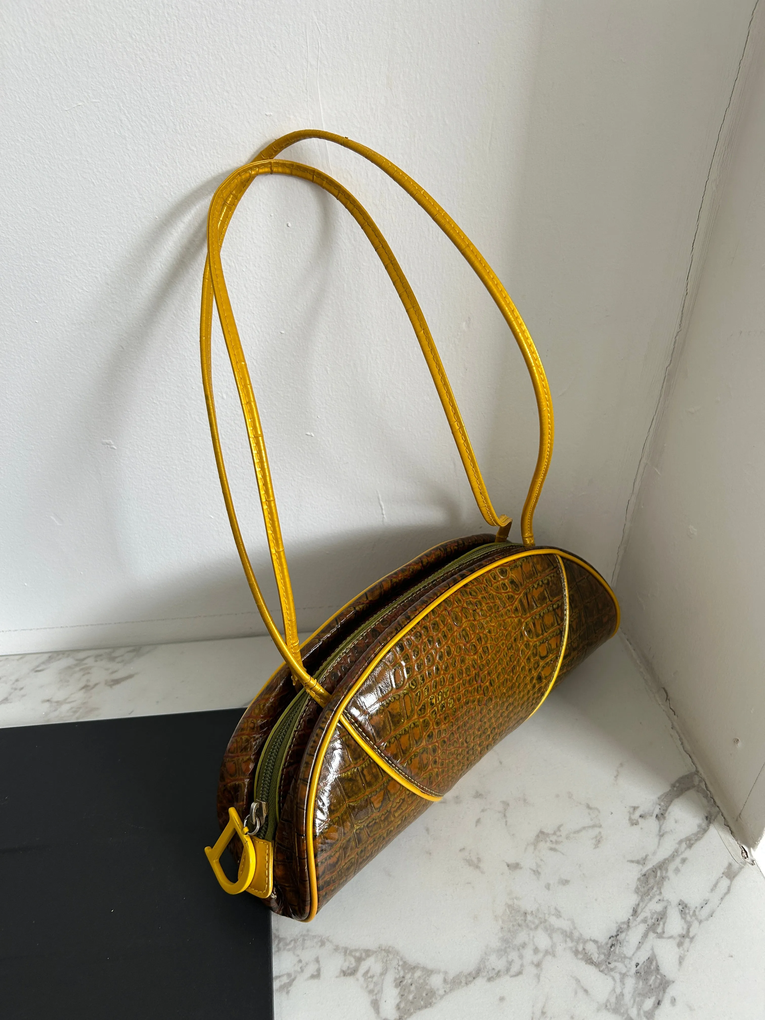 Vintage Christian Dior Embossed Patent Leather Handbag (2000)