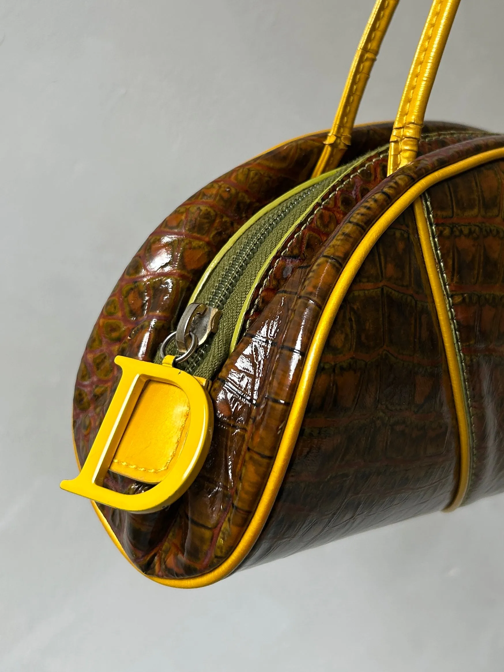 Vintage Christian Dior Embossed Patent Leather Handbag (2000)