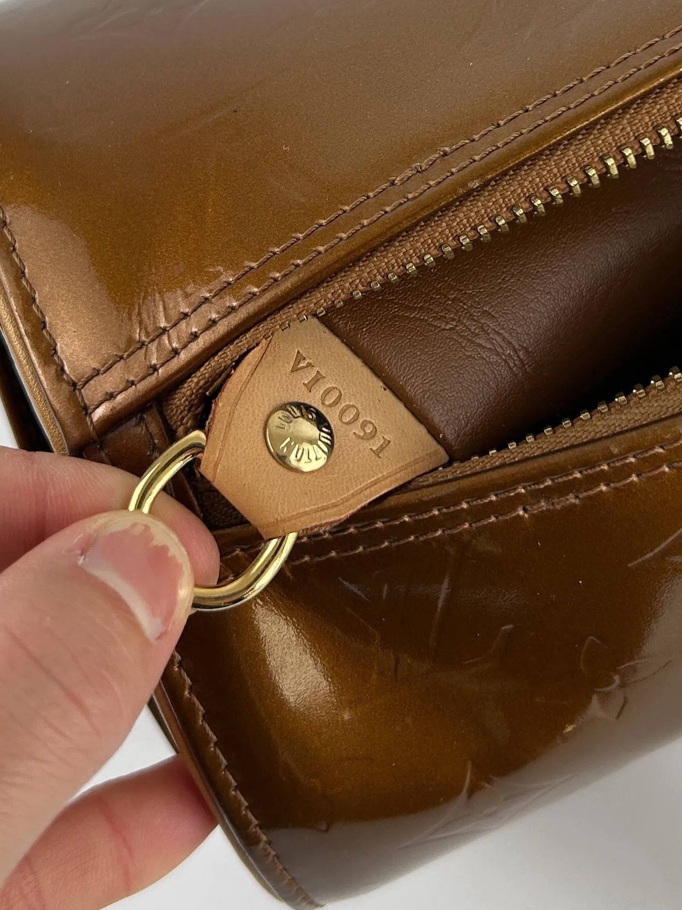 Vintage Louis Vuitton Vernis Bedford Handbag (Bronze) (2001)