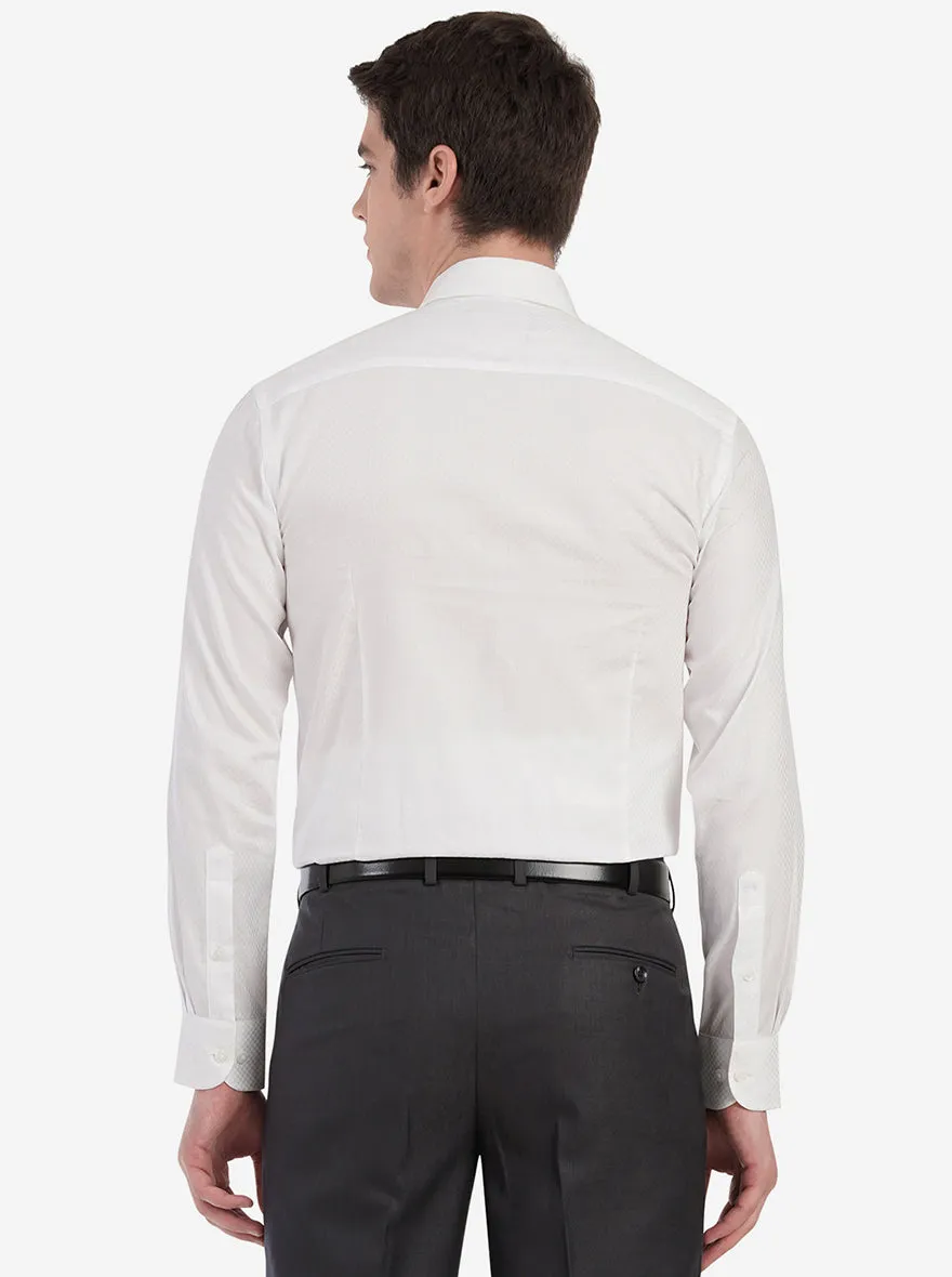 White Dobby Slim Fit Formal Shirt | Metal