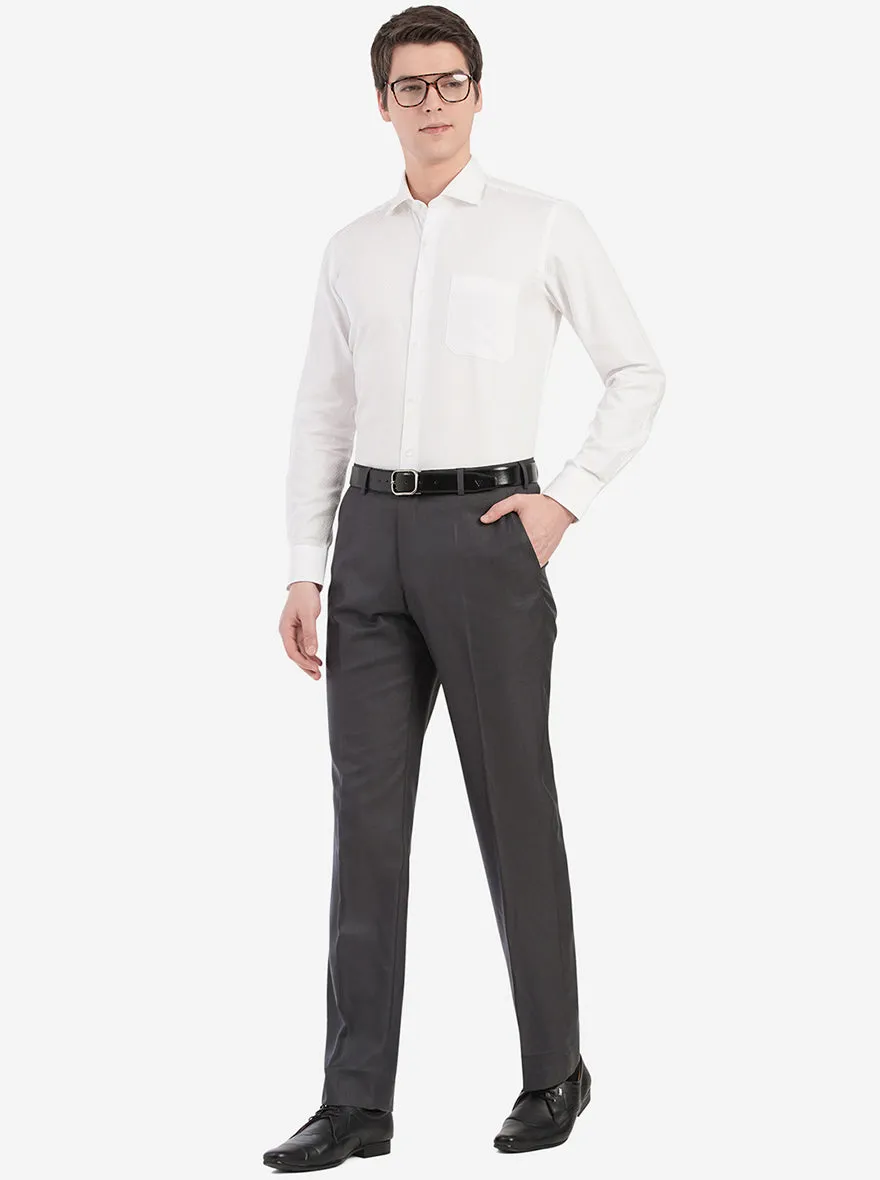 White Dobby Slim Fit Formal Shirt | Metal