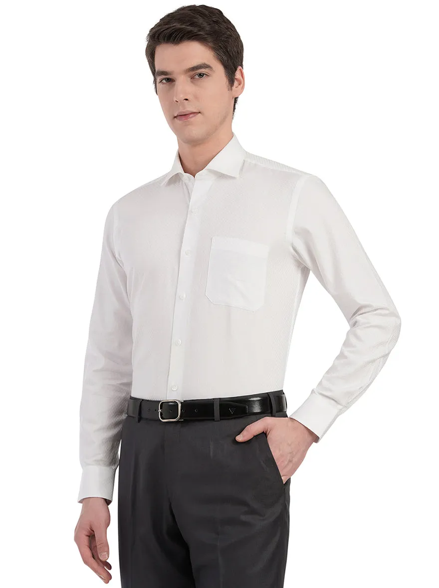 White Dobby Slim Fit Formal Shirt | Metal