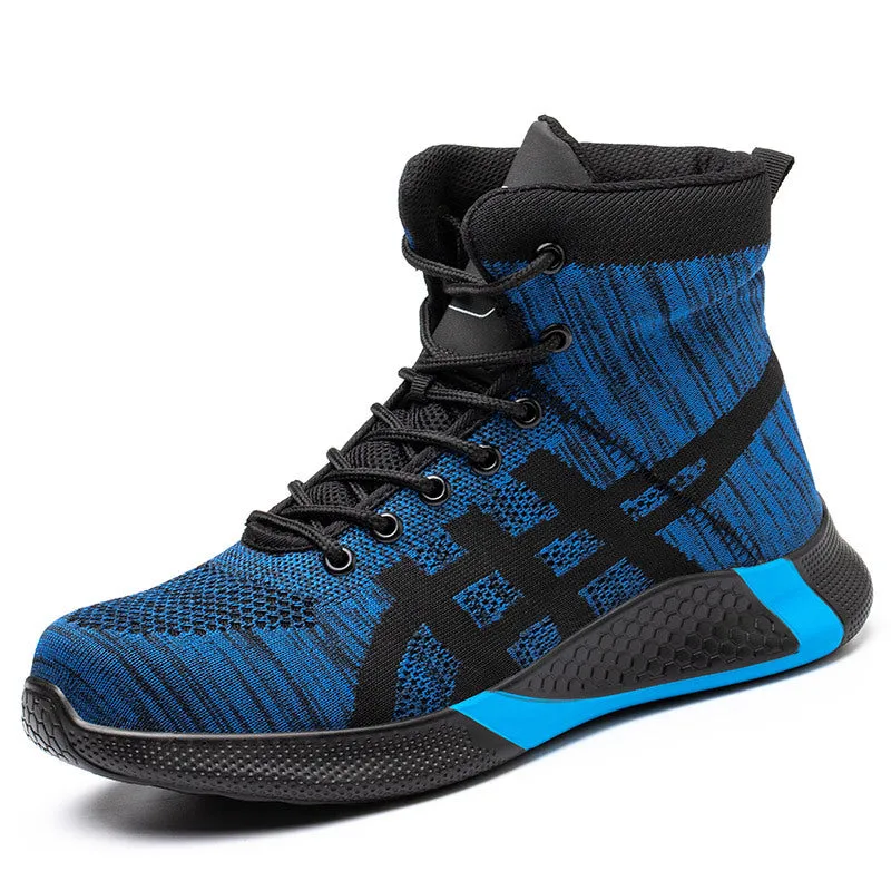 Winter Plush Boots Men Labor Protection Anti-smash Anti-puncture Work Shoes Warm Thickened Breathable Lace-up Safety Shoes