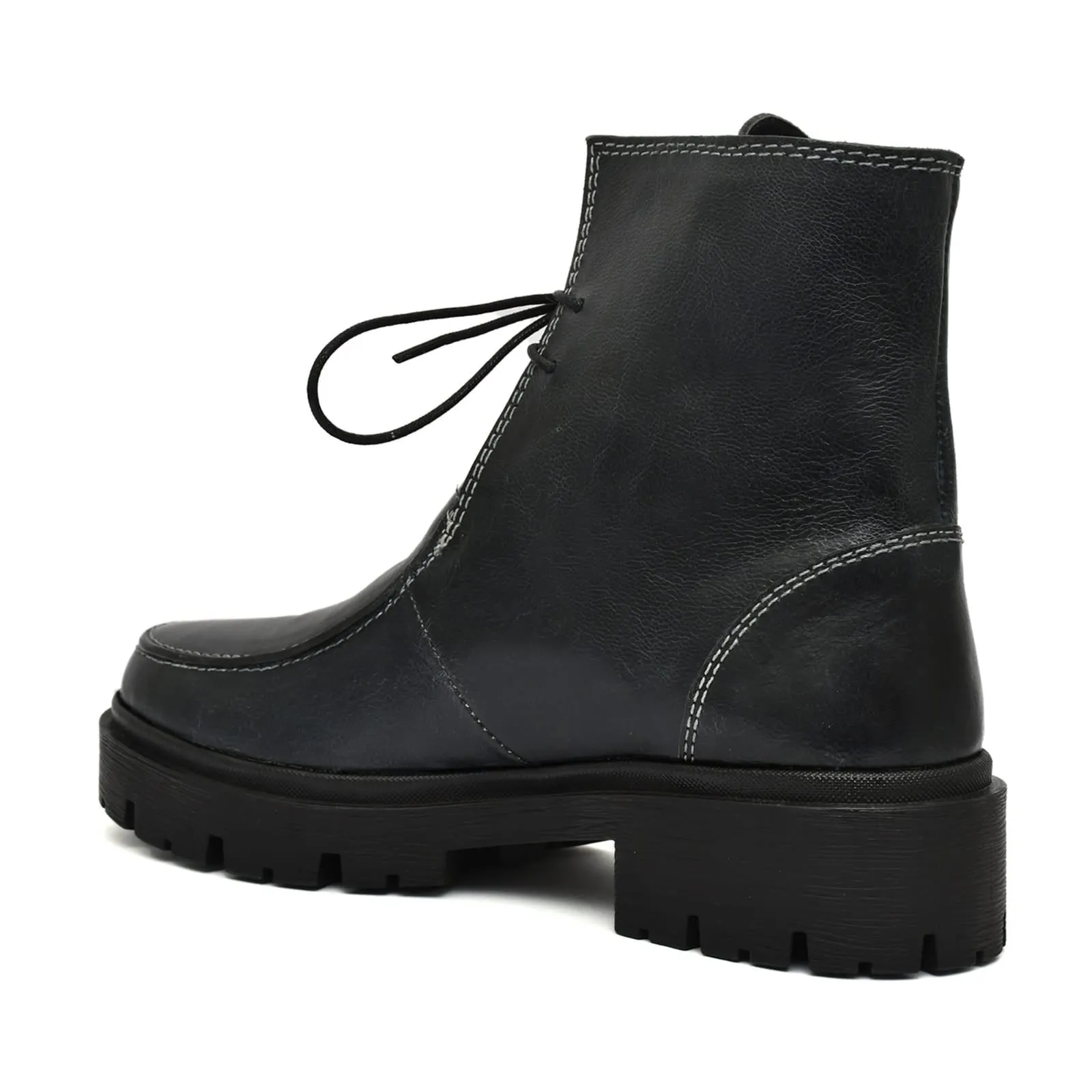 Women's ankle boot with Midnight Blue leather OF-6407