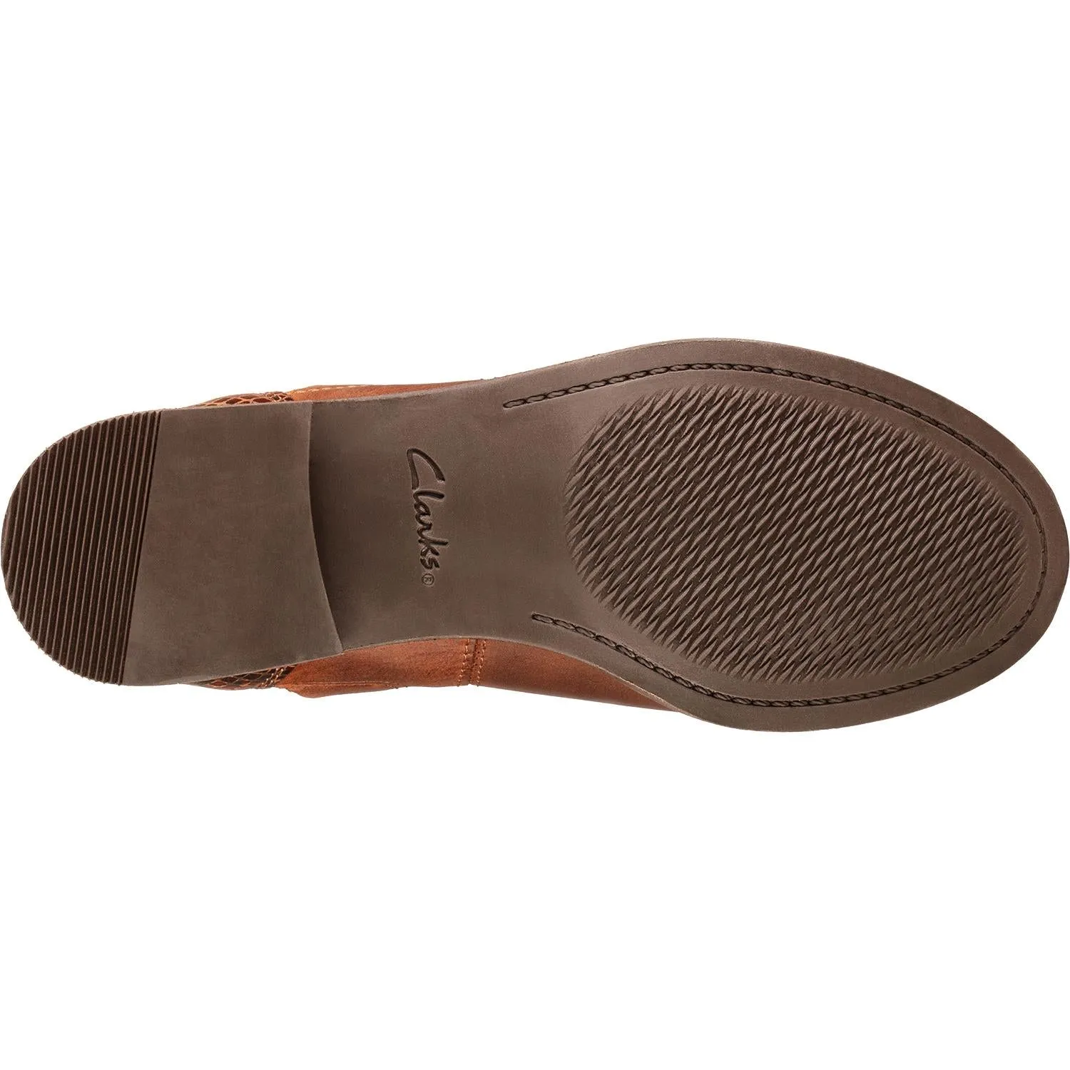 Women's Clarks Demi 2 Beat Dark Tan Combination Leather