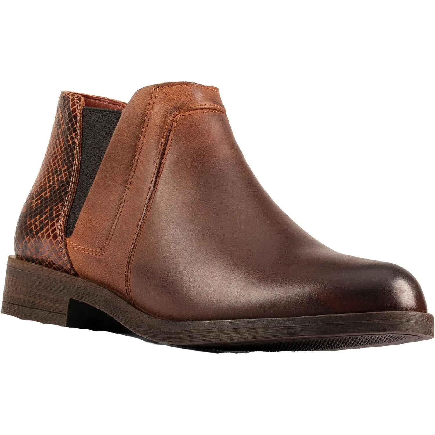 Women's Clarks Demi 2 Beat Dark Tan Combination Leather