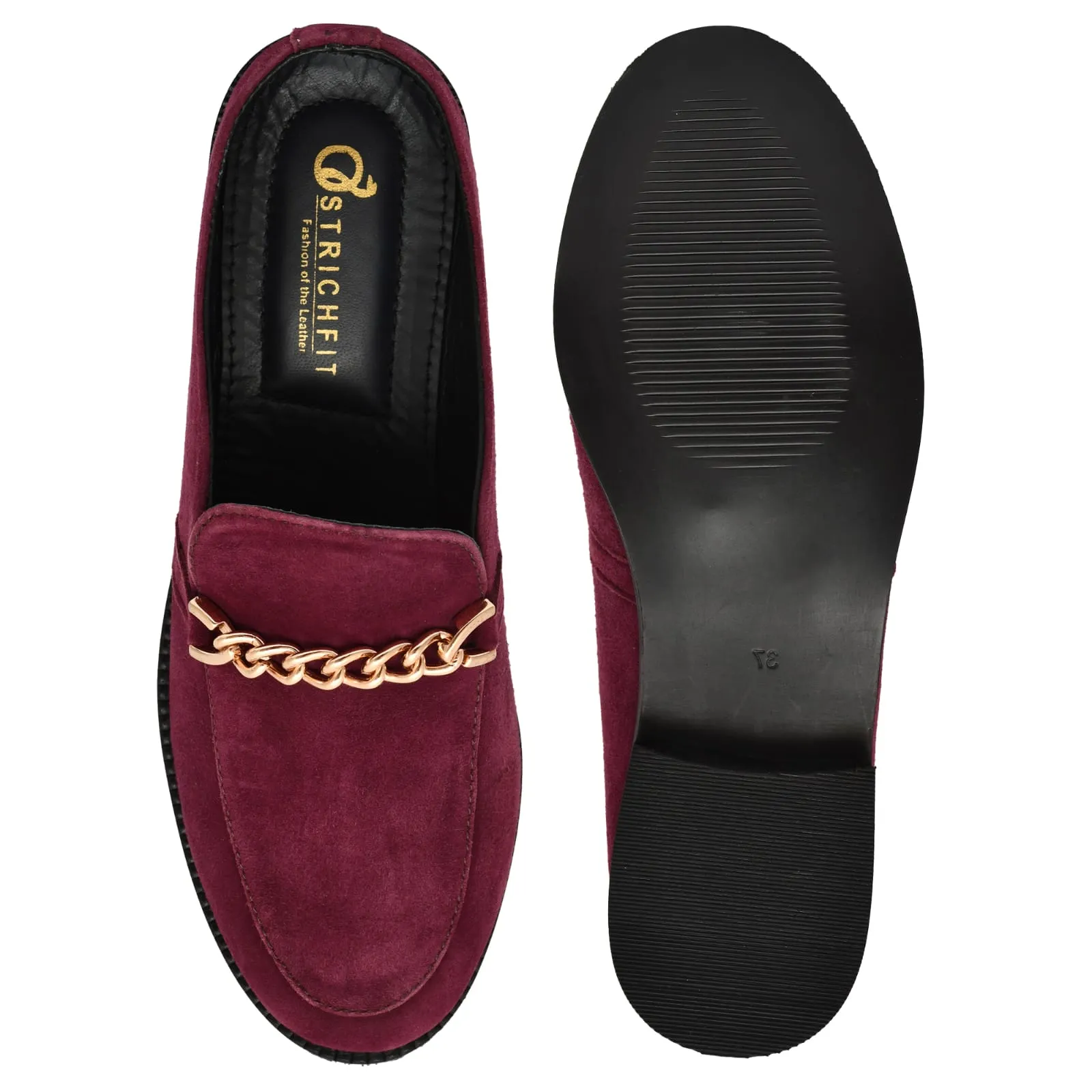 Women's leather loafers OF-6402 Tumbled