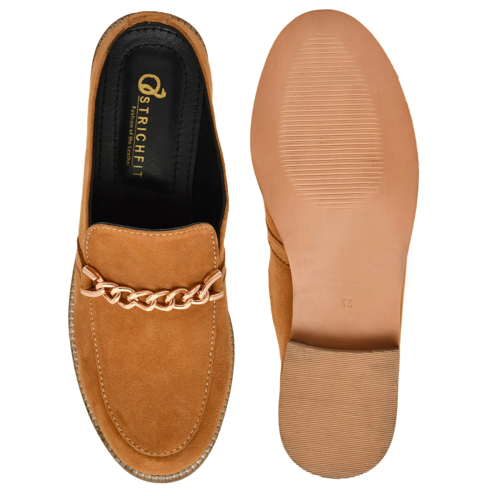 Women's leather loafers OF-6402 Tumbled