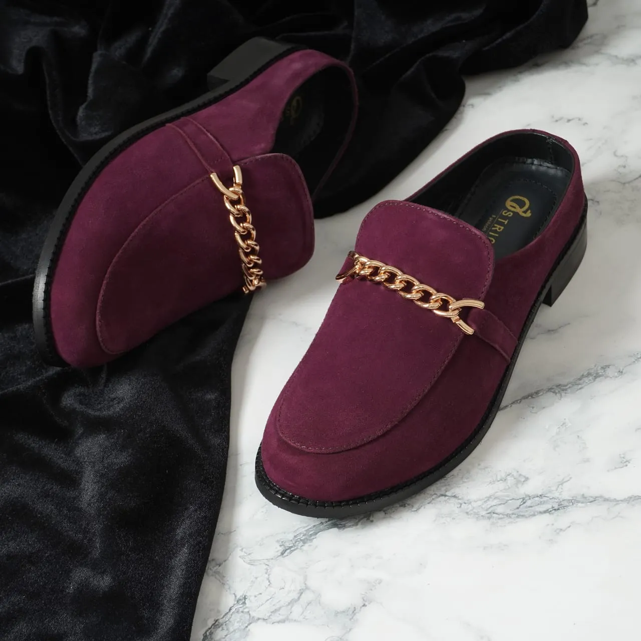 Women's leather loafers OF-6402 Tumbled