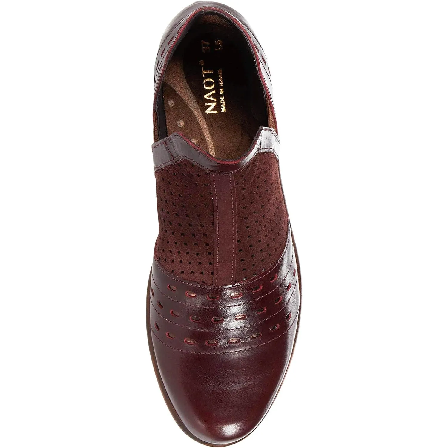 Women's Naot Rivotra Burgundy/Bordeaux Leather/Suede