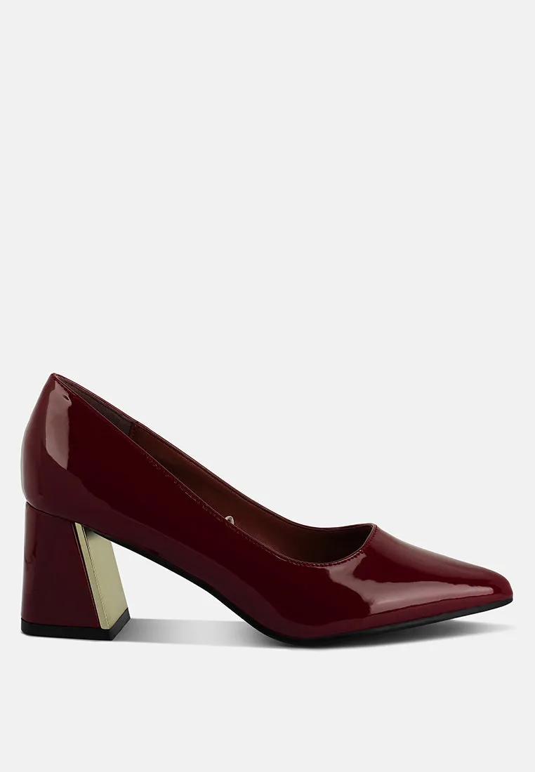 Zaila Metallic Accent Block Heel Pumps By RAG