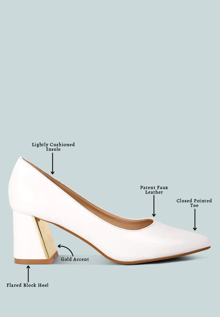 Zaila Metallic Accent Block Heel Pumps By RAG