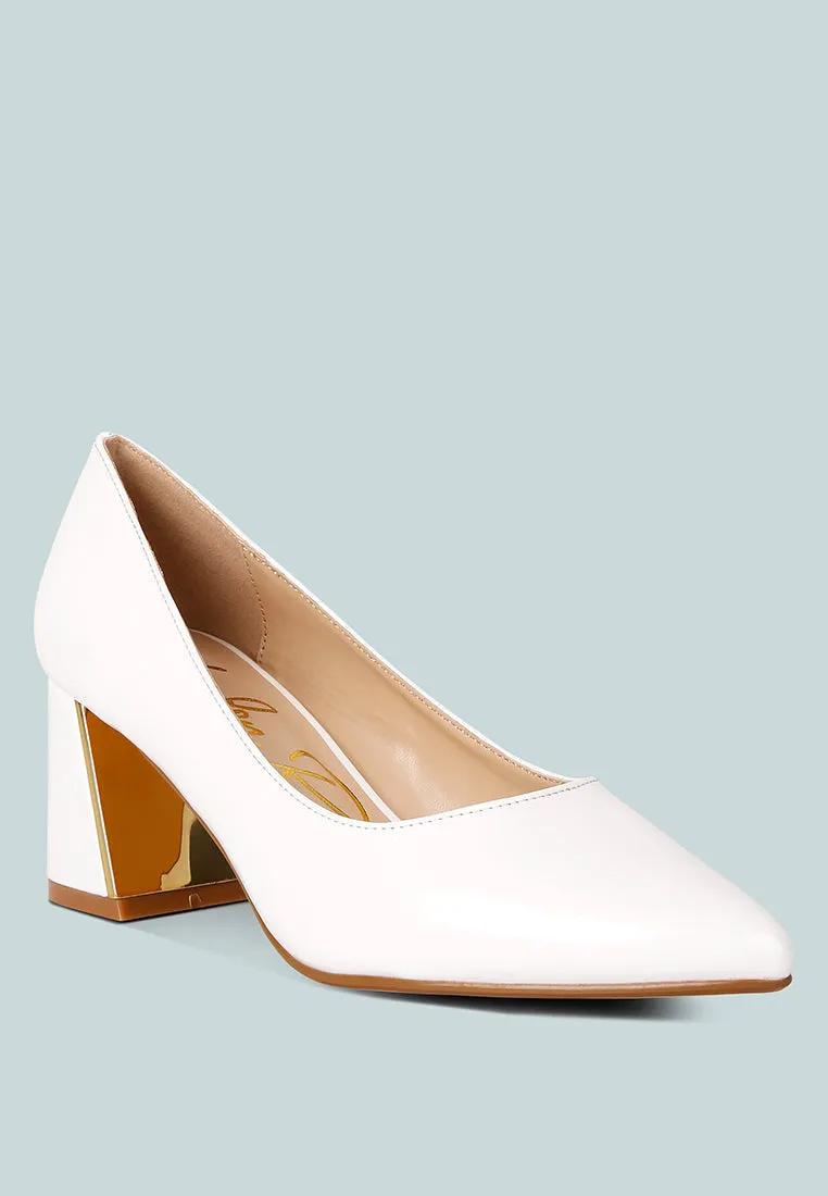 Zaila Metallic Accent Block Heel Pumps By RAG