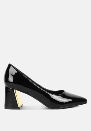 Zaila Metallic Accent Block Heel Pumps By RAG