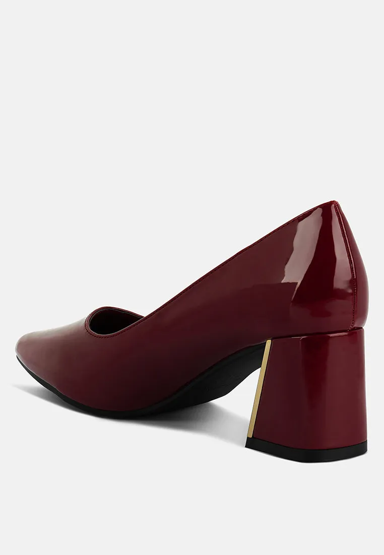 Zaila Metallic Accent Block Heel Pumps By RAG