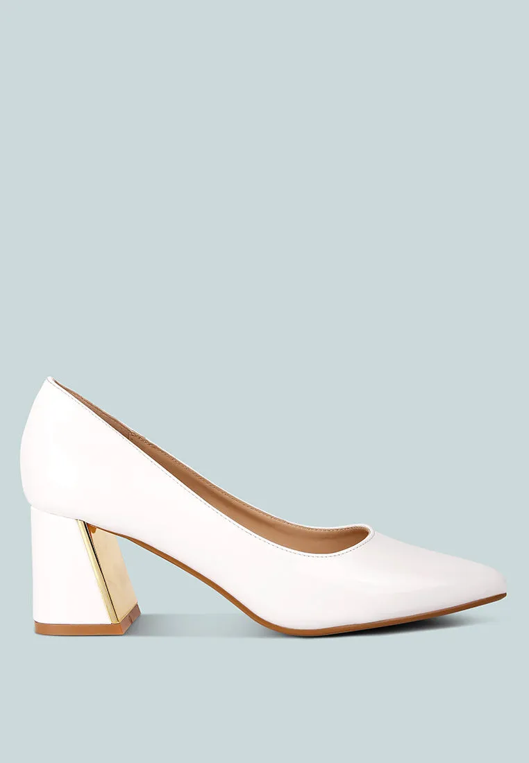 Zaila Metallic Accent Block Heel Pumps By RAG
