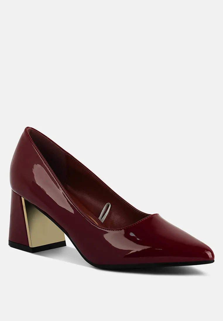 Zaila Metallic Accent Block Heel Pumps By RAG