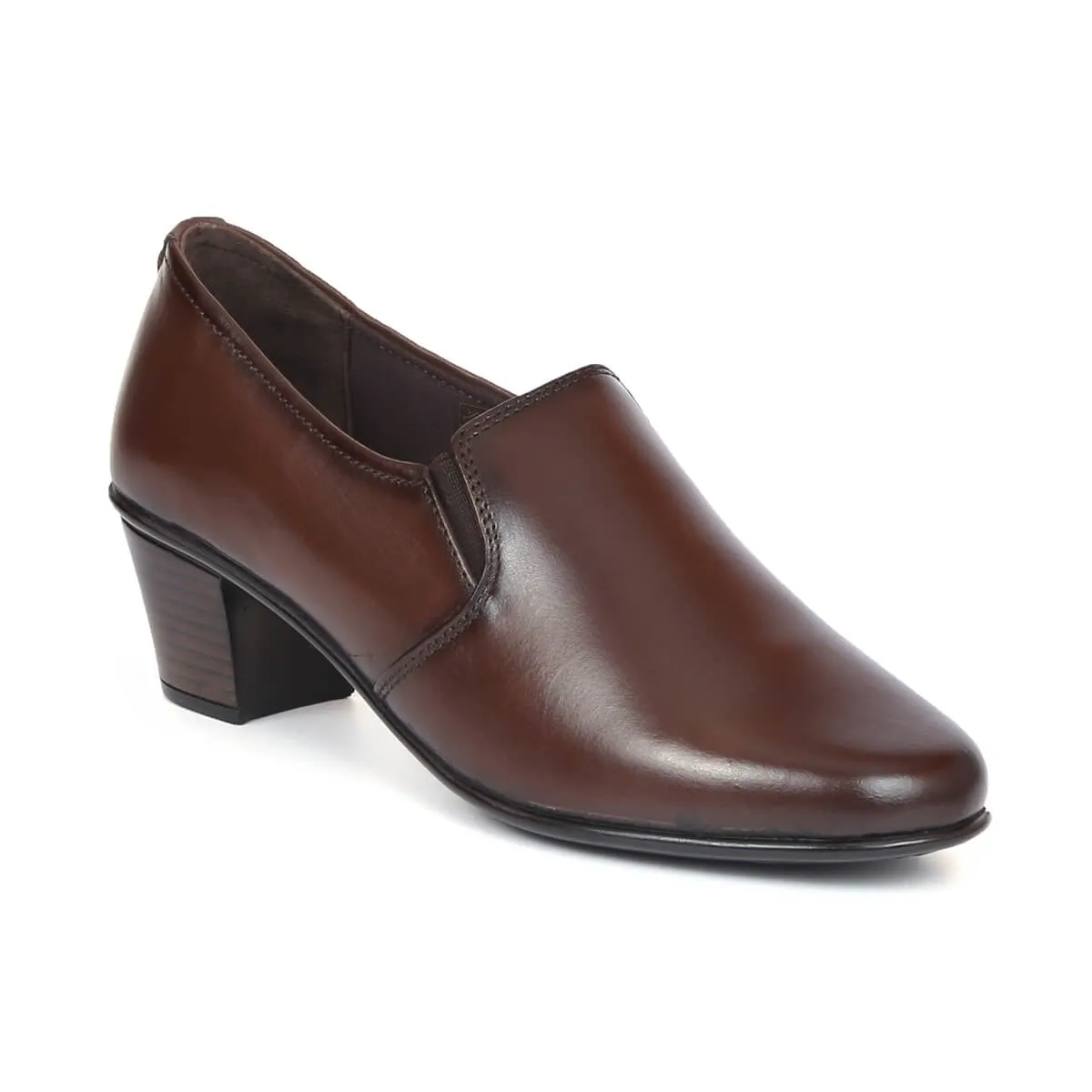Zoom Shoes Genuine Leather Formal Bellies For Women With Block Heel L-005