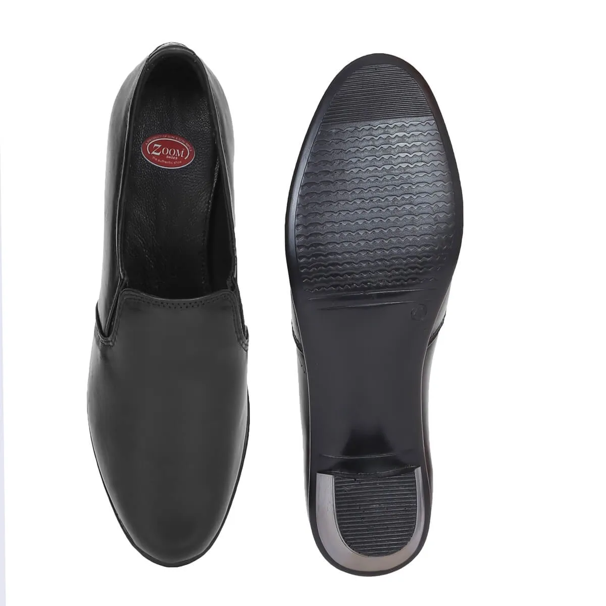 Zoom Shoes Genuine Leather Formal Bellies For Women With Block Heel L-005
